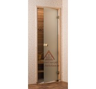 Дверь для сауны стеклянная 7х20 (сатин, коробка сосна)